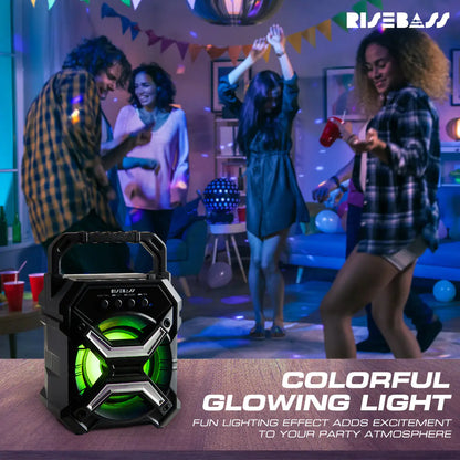 Risebass Portable Wireless RGB Party Bluetooth Speaker